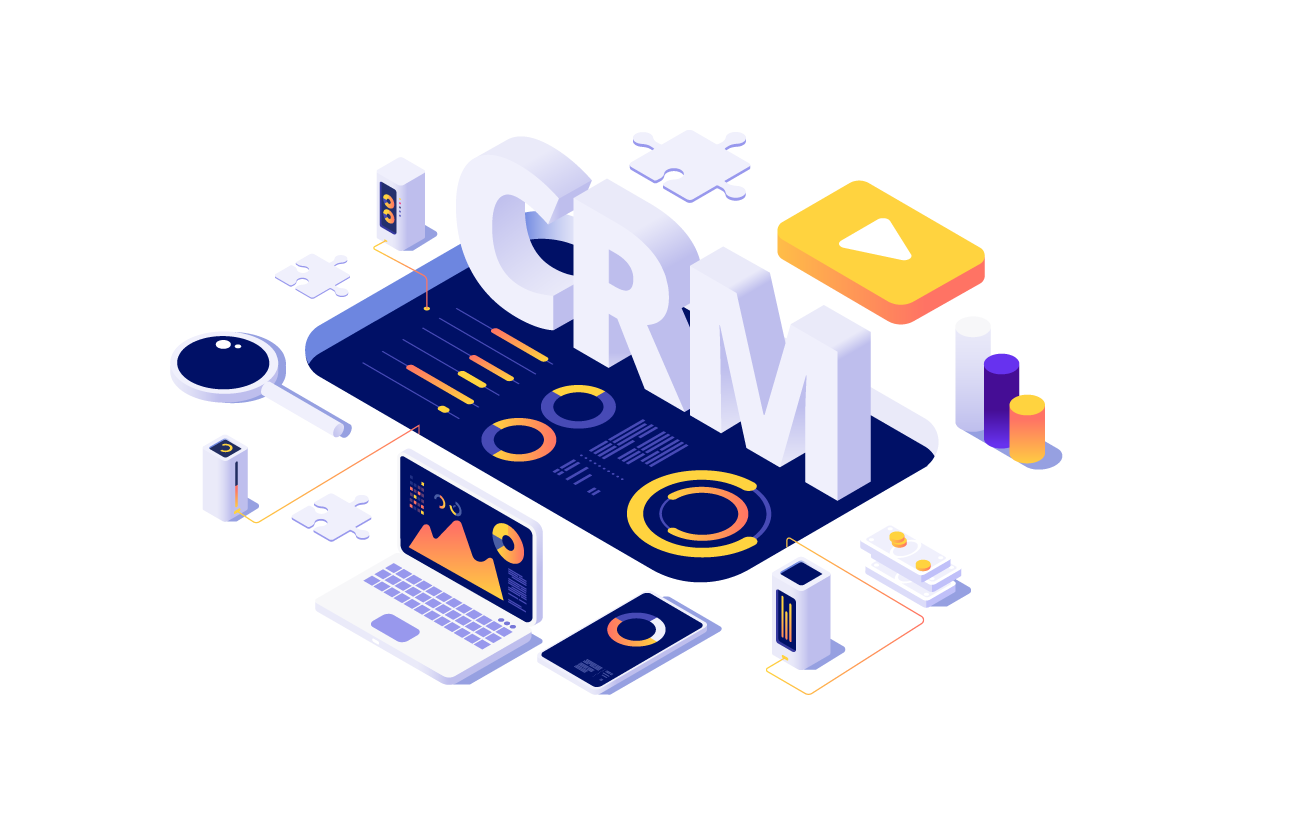 Custom CRM software dashboard interface for business management